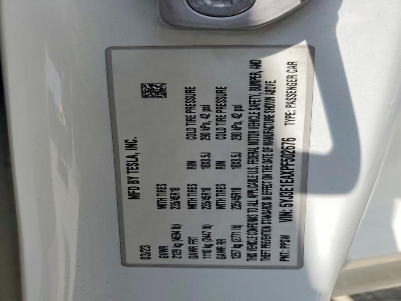 Продаж на аукціоні авто 2023 Tesla Model 3, vin: 5YJ3E1EAXPF502676, номер лоту: 56460786