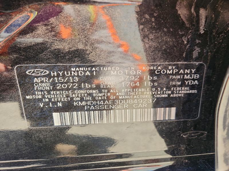 Продаж на аукціоні авто 2013 Hyundai Elantra, vin: KMHDH4AE3DU849237, номер лоту: 58515976
