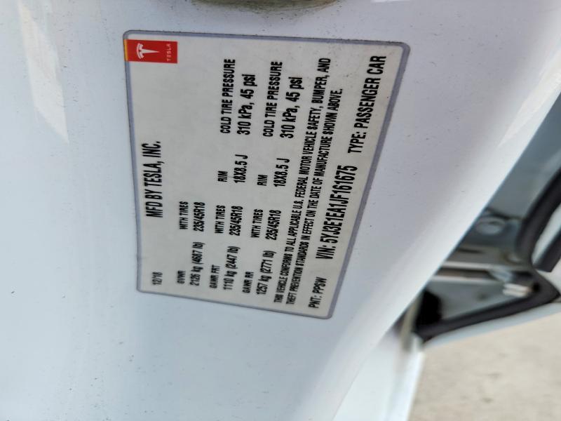 2018 Tesla Model 3 მანქანა იყიდება აუქციონზე, vin: 5YJ3E1EA1JF161675, აუქციონის ნომერი: 57946306