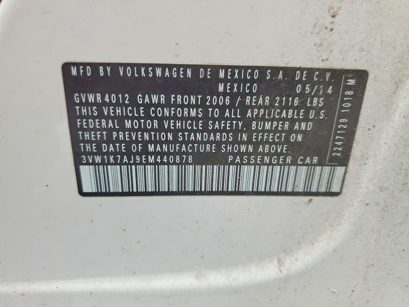Aukcja sprzedaży 2014 Volkswagen Jetta, vin: 3VW1K7AJ9EM440878, numer aukcji: 57730816