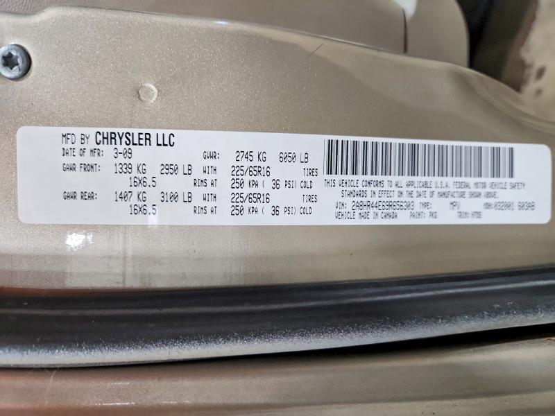 Продажа на аукционе авто 2009 Chrysler Town & Country, vin: 2A8HR44E69R656303, номер лота: 56416236