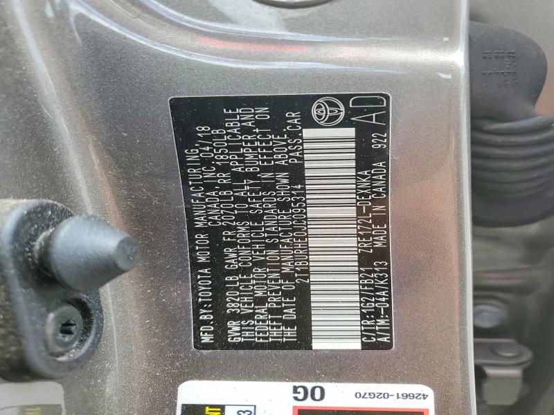 2018 Toyota Corolla მანქანა იყიდება აუქციონზე, vin: 2T1BURHE0JC095314, აუქციონის ნომერი: 58983886