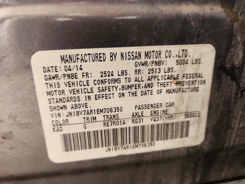 54655776 :رقم المزاد ، JN1BV7AR1EM706350 vin ، 2014 Infiniti Q50 مزاد بيع