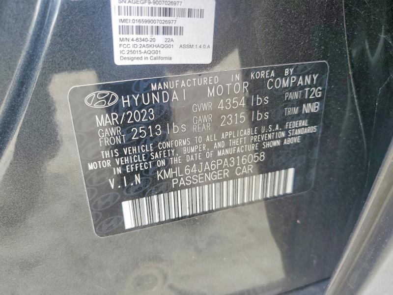 Продажа на аукционе авто 2023 Hyundai Sonata, vin: KMHL64JA6PA316058, номер лота: 55646546
