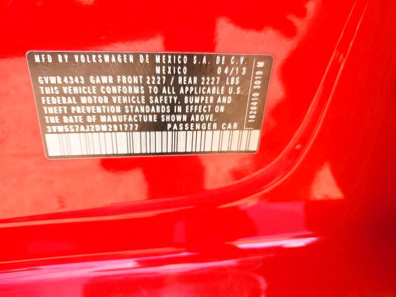 56783896 :رقم المزاد ، 3VW5S7AJ2DM291777 vin ، 2013 Volkswagen Jetta مزاد بيع