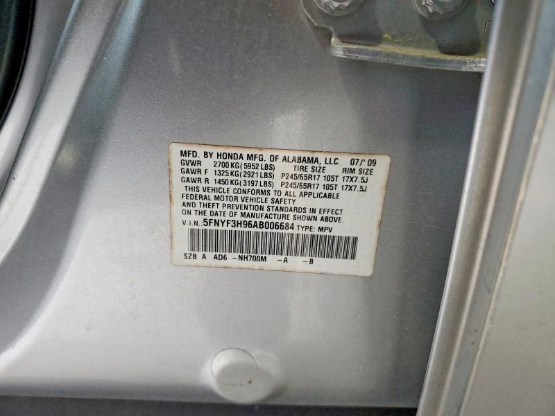 Продаж на аукціоні авто 2010 Honda Pilot, vin: 5FNYF3H96AB006684, номер лоту: 58554666