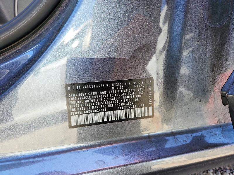 Продаж на аукціоні авто 2022 Volkswagen Jetta, vin: 3VWBM7BUXNM024586, номер лоту: 56972846