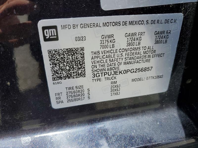 Продаж на аукціоні авто 2023 Gmc Sierra, vin: 3GTPUJEK0PG256857, номер лоту: 56779796