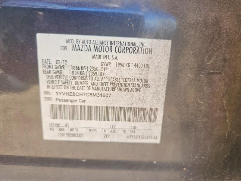 Продаж на аукціоні авто 2012 Mazda 6, vin: 1YVHZ8CH7C5M31607, номер лоту: 58406936