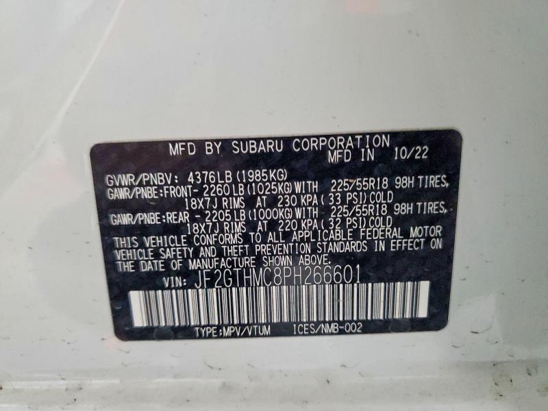 Продажа на аукционе авто 2023 Subaru Crosstrek, vin: JF2GTHMC8PH266601, номер лота: 55014086