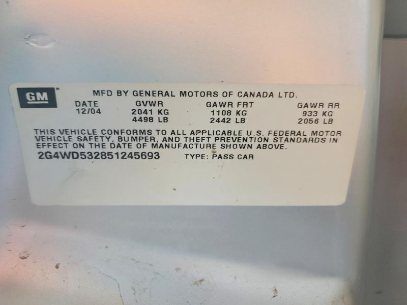Продажа на аукционе авто 2005 Buick Lacrosse, vin: 2G4WD532851245693, номер лота: 58141536