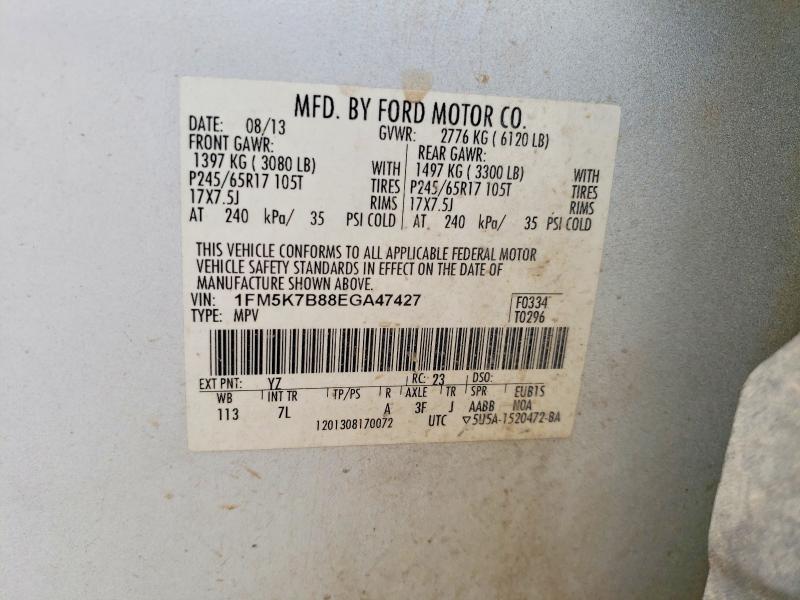 Aukcja sprzedaży 2014 Ford Explorer, vin: 1FM5K7B88EGA47427, numer aukcji: 56409756