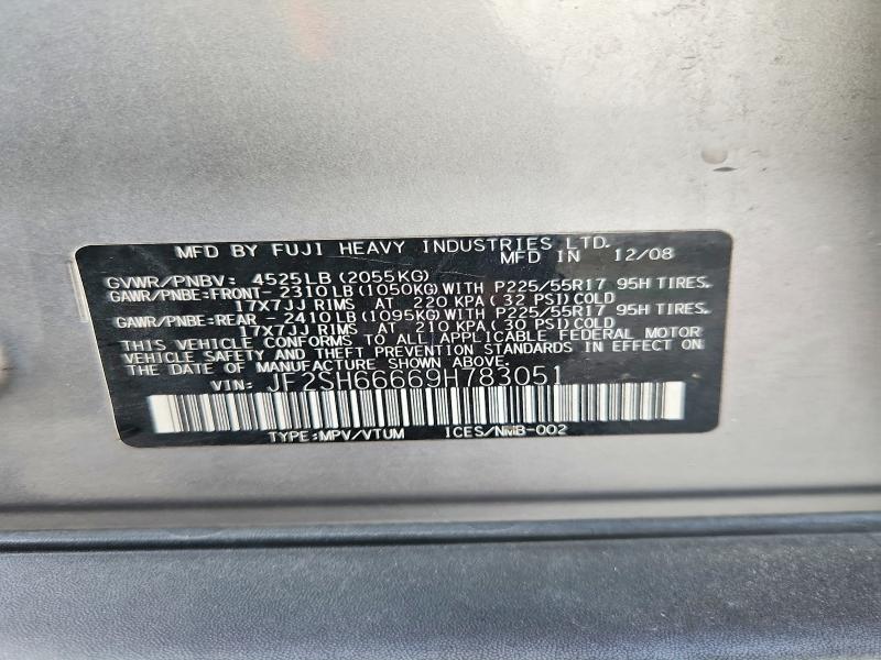 Aukcja sprzedaży 2009 Subaru Forester, vin: JF2SH66669H783051, numer aukcji: 56515586