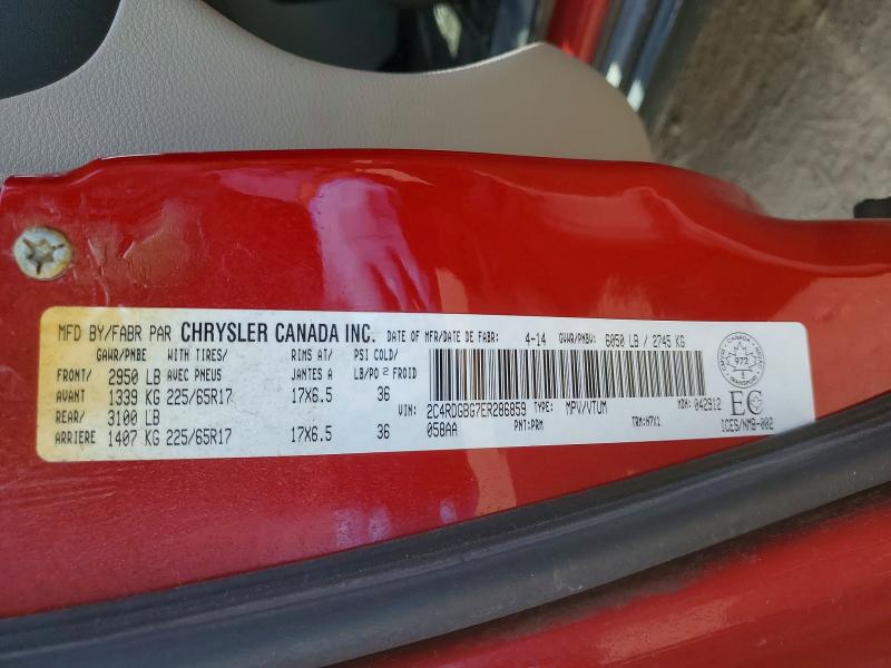 2014 Dodge Grand Caravan მანქანა იყიდება აუქციონზე, vin: 2C4RDGBG7ER286859, აუქციონის ნომერი: 55812896
