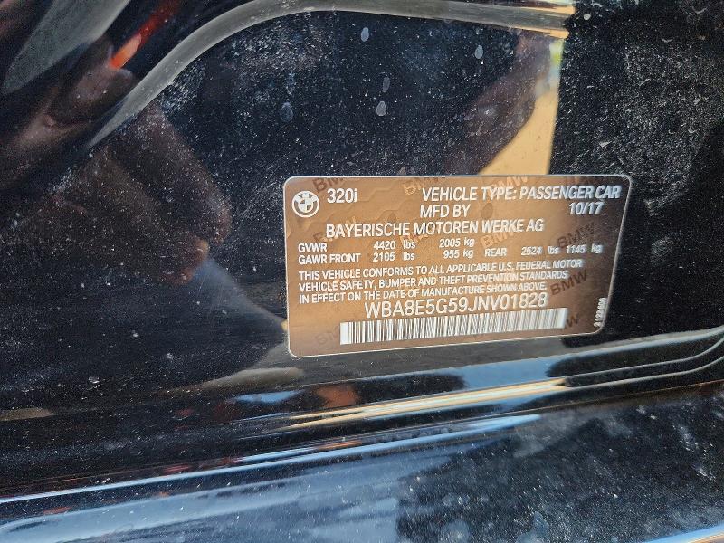 Aukcja sprzedaży 2018 Bmw 320, vin: WBA8E5G59JNV01828, numer aukcji: 58788986