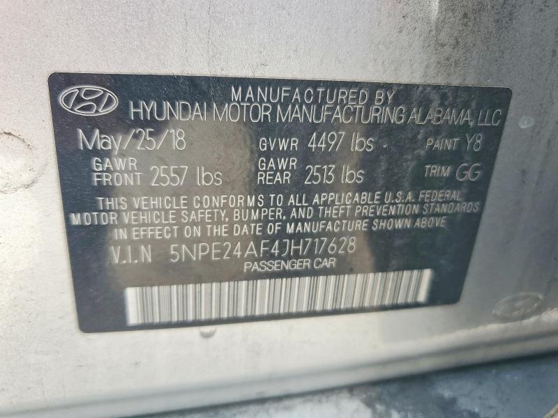 Продаж на аукціоні авто 2018 Hyundai Sonata, vin: 5NPE24AF4JH717628, номер лоту: 57962946