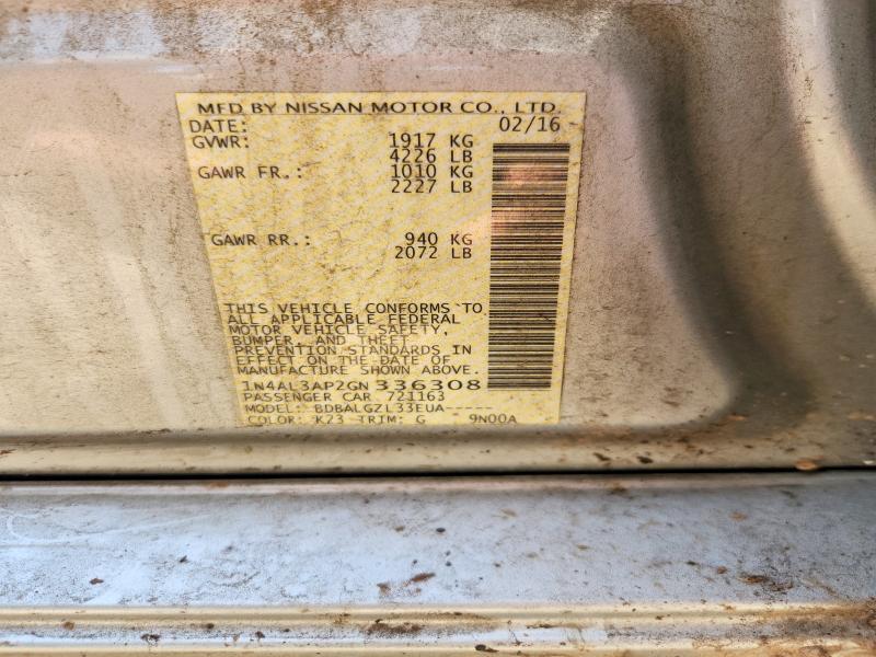 55947226 :رقم المزاد ، 1N4AL3AP2GN336308 vin ، 2016 Nissan Altima مزاد بيع