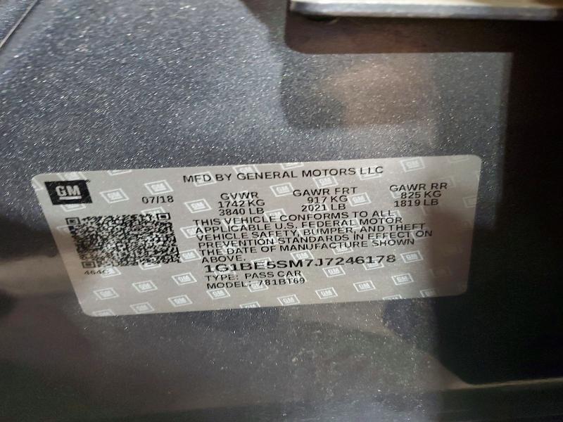 2018 Chevrolet Cruze მანქანა იყიდება აუქციონზე, vin: 1G1BE5SM7J7246178, აუქციონის ნომერი: 57945176