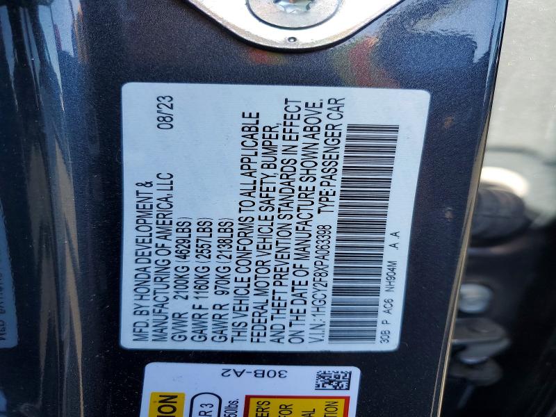 Продаж на аукціоні авто 2023 Honda Accord, vin: 1HGCY2F8XPA063398, номер лоту: 56367156