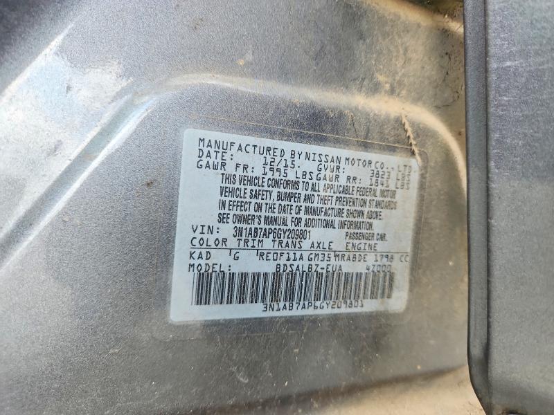 Продаж на аукціоні авто 2016 Nissan Sentra, vin: 3N1AB7AP6GY209801, номер лоту: 58880426