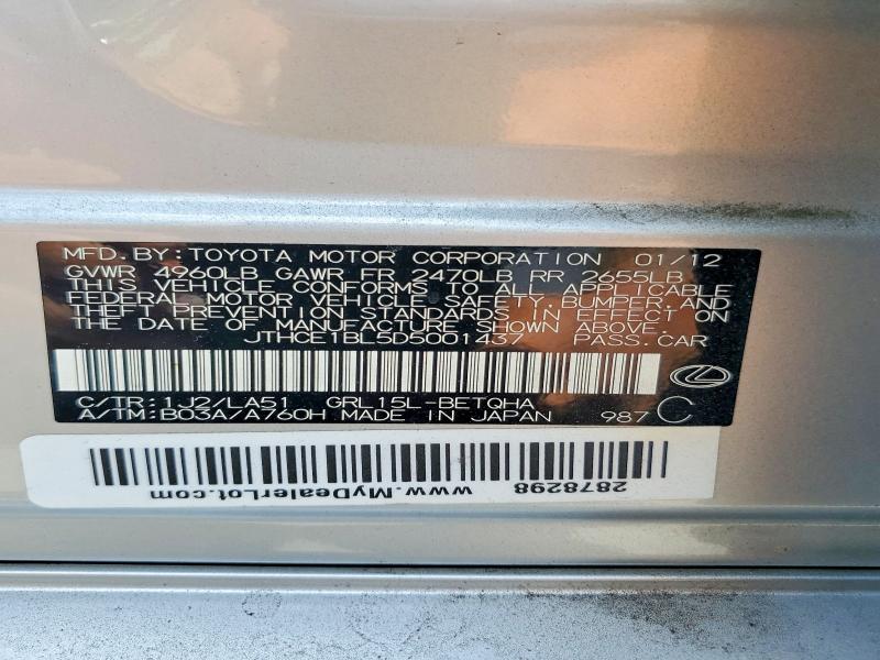 Продажа на аукционе авто 2013 Lexus Gs, vin: JTHCE1BL5D5001437, номер лота: 56340166