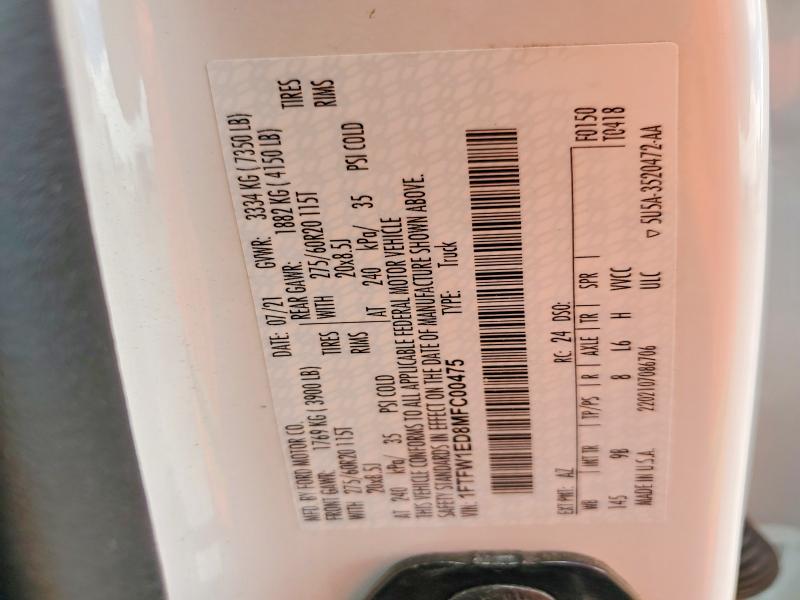 2021 Ford F150 მანქანა იყიდება აუქციონზე, vin: 1FTFW1ED8MFC00475, აუქციონის ნომერი: 56531596