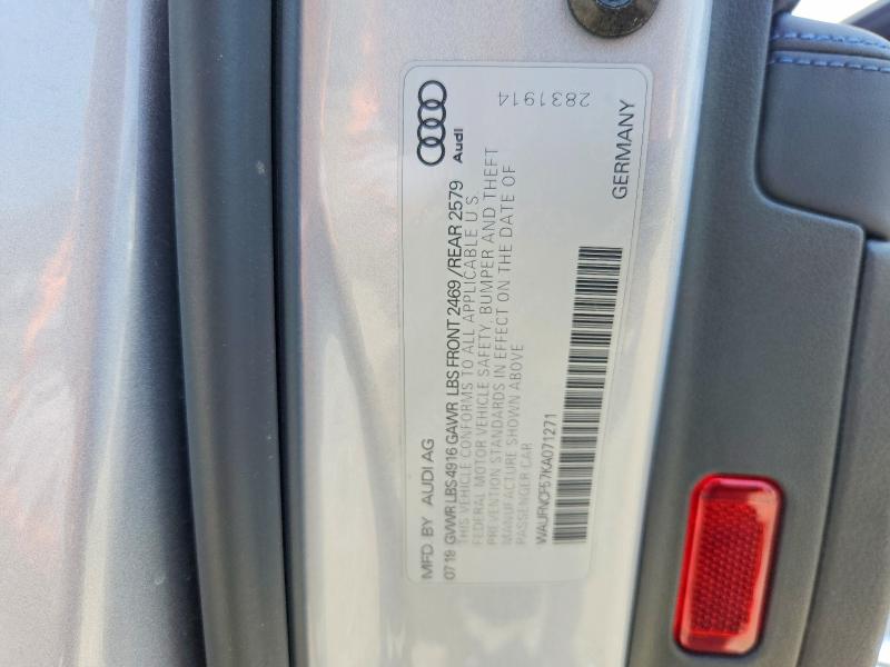 2019 Audi A5 მანქანა იყიდება აუქციონზე, vin: WAUFNCF57KA071271, აუქციონის ნომერი: 56370366