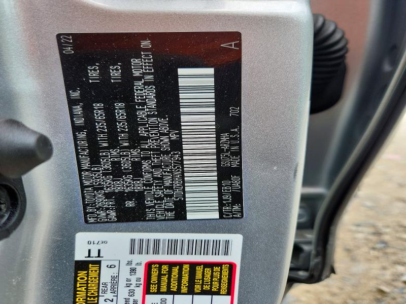 Aukcja sprzedaży 2022 Toyota Highlander, vin: 5TDHZRBH4NS577943, numer aukcji: 58047976