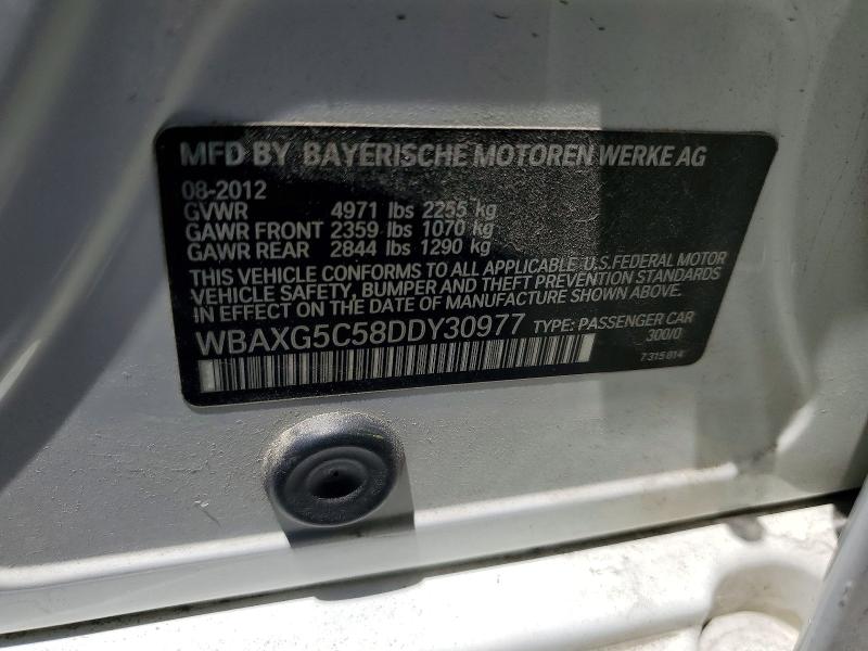 2013 Bmw 528 მანქანა იყიდება აუქციონზე, vin: WBAXG5C58DDY30977, აუქციონის ნომერი: 57346796