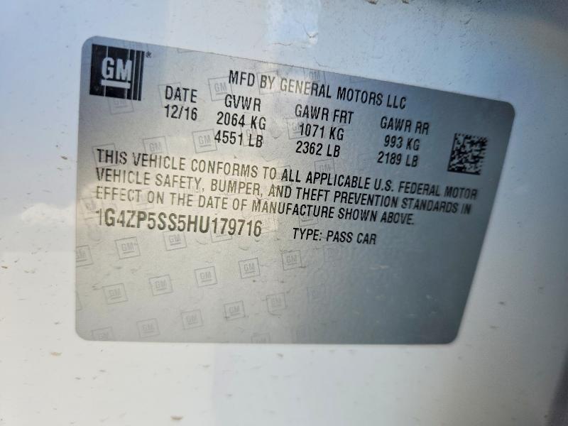 Aukcja sprzedaży 2017 Buick Lacrosse, vin: 1G4ZP5SS5HU179716, numer aukcji: 57933116