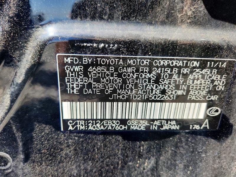 Auction sale of the 2015 Lexus Is, vin: JTHCF1D21F5022631, lot number: 57032076