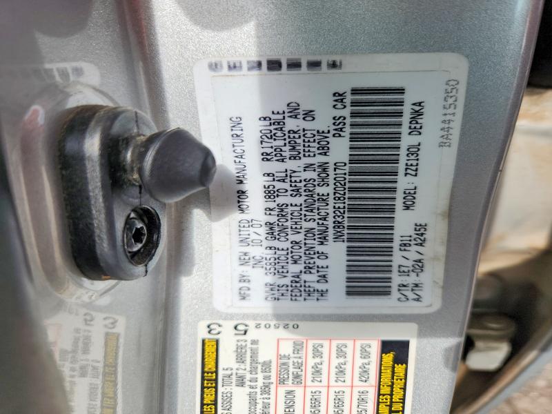 2008 Toyota Corolla მანქანა იყიდება აუქციონზე, vin: 1NXBR32E18Z020170, აუქციონის ნომერი: 85629345