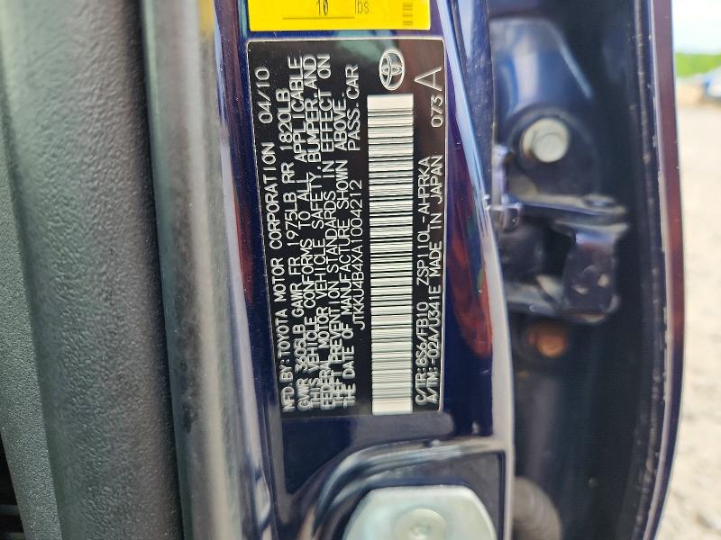2010 Scion Xd მანქანა იყიდება აუქციონზე, vin: JTKKU4B4XA1004212, აუქციონის ნომერი: 56828396
