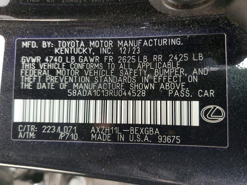Продажа на аукционе авто 2024 Lexus Es 300h, vin: 58ADA1C13RU044528, номер лота: 85636075