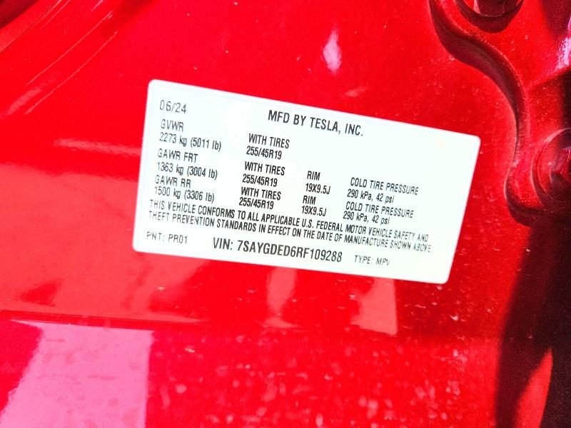 Aukcja sprzedaży 2024 Tesla Model Y, vin: 7SAYGDED6RF109288, numer aukcji: 58232486