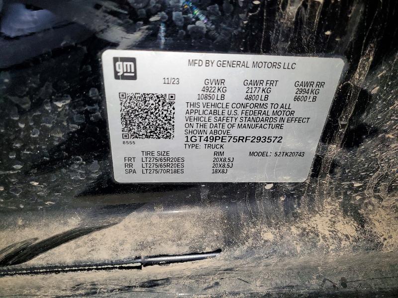 Продажа на аукционе авто 2024 Gmc Sierra, vin: 1GT49PE75RF293572, номер лота: 57367756