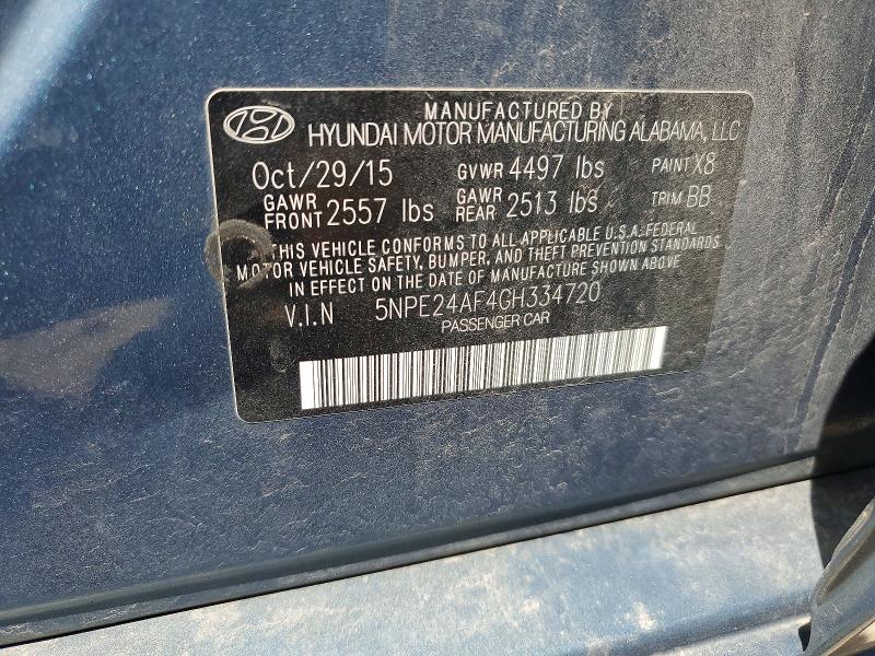 Aukcja sprzedaży 2016 Hyundai Sonata, vin: 5NPE24AF4GH334720, numer aukcji: 55386326