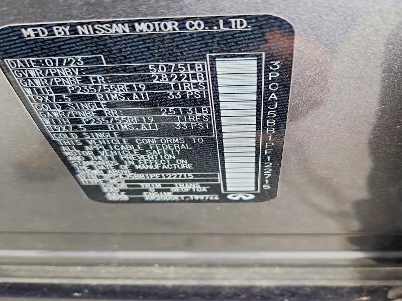 Aukcja sprzedaży 2023 Infiniti Qx50, vin: 3PCAJ5BB1PF122715, numer aukcji: 58064516