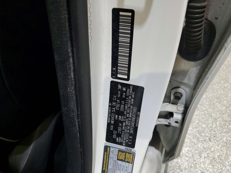 55458256 :رقم المزاد ، 3KPF54ADXNE471995 vin ، 2022 Kia Forte مزاد بيع
