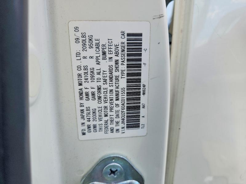 Aukcja sprzedaży 2010 Acura Tsx, vin: JH4CU2F60AC011555, numer aukcji: 58436156