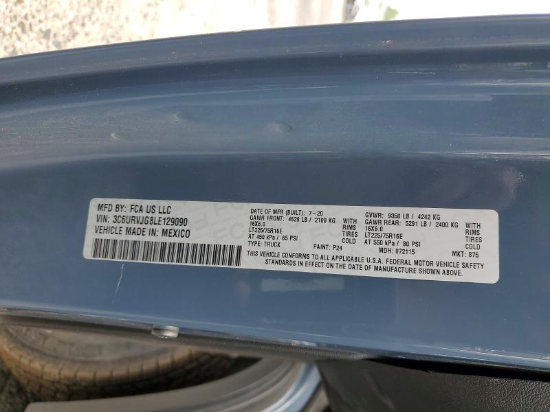 Продаж на аукціоні авто 2020 Ram Promaster 3500, vin: 3C6URVJG8LE129090, номер лоту: 58386086