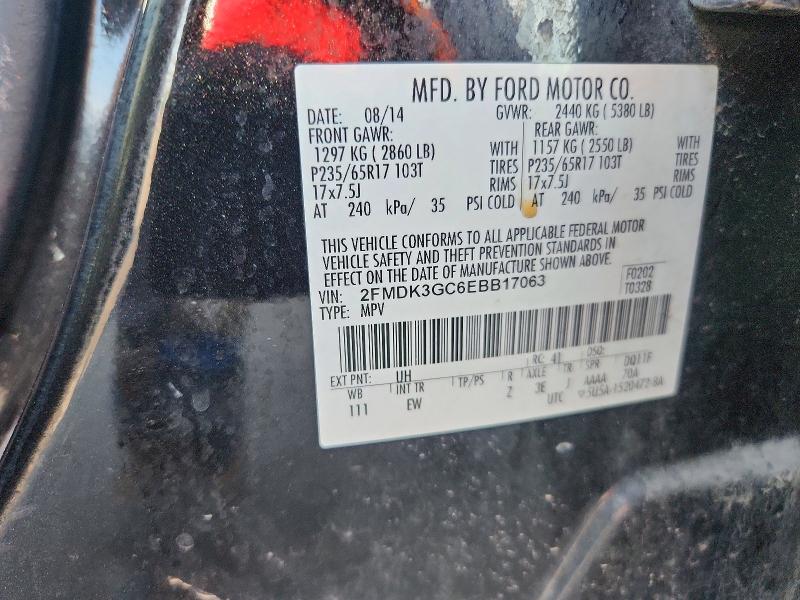 Продажа на аукционе авто 2014 Ford Edge, vin: 2FMDK3GC6EBB17063, номер лота: 55454936