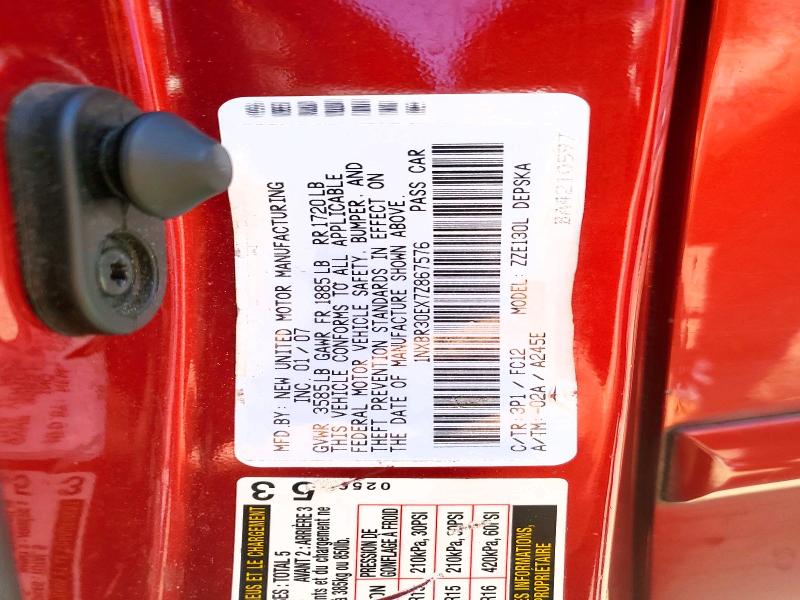 Продажа на аукционе авто 2007 Toyota Corolla, vin: 1NXBR30EX7Z867576, номер лота: 57914266