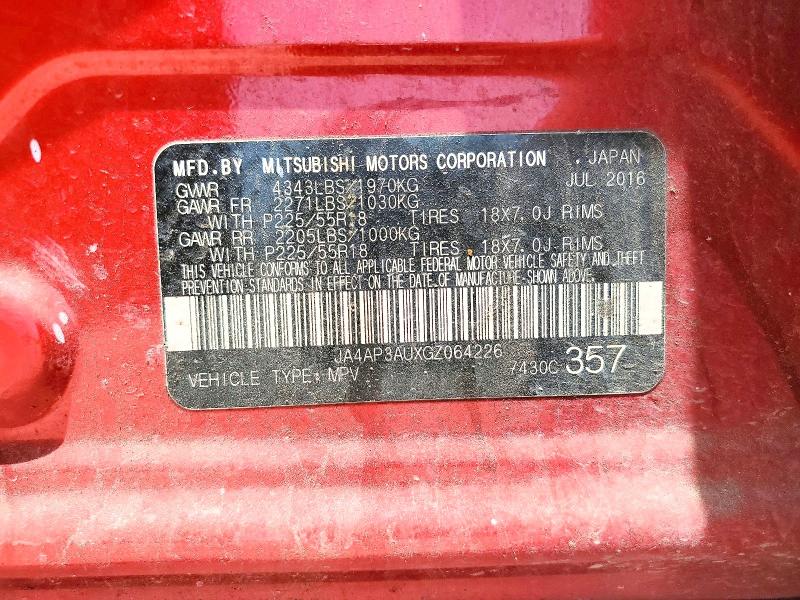 58618526 :رقم المزاد ، JA4AP3AUXGZ064226 vin ، 2016 Mitsubishi Outlander Sport مزاد بيع