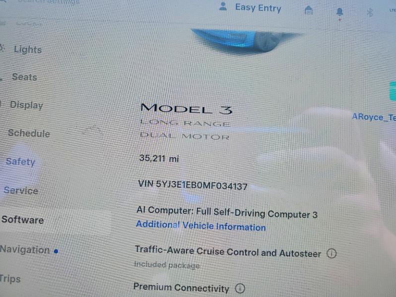 Продажа на аукционе авто 2021 Tesla Model 3, vin: 5YJ3E1EB0MF034137, номер лота: 56515866