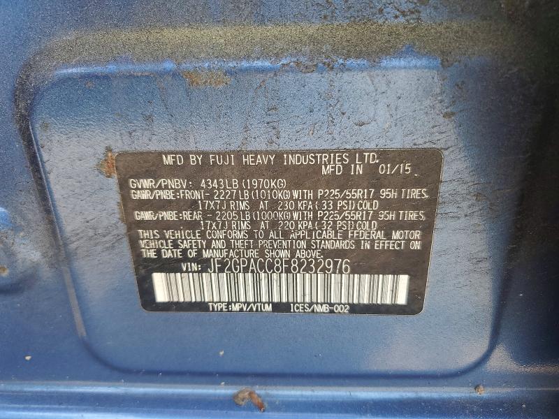 58902956 :رقم المزاد ، JF2GPACC8F8232976 vin ، 2015 Subaru Xv Crosstrek مزاد بيع