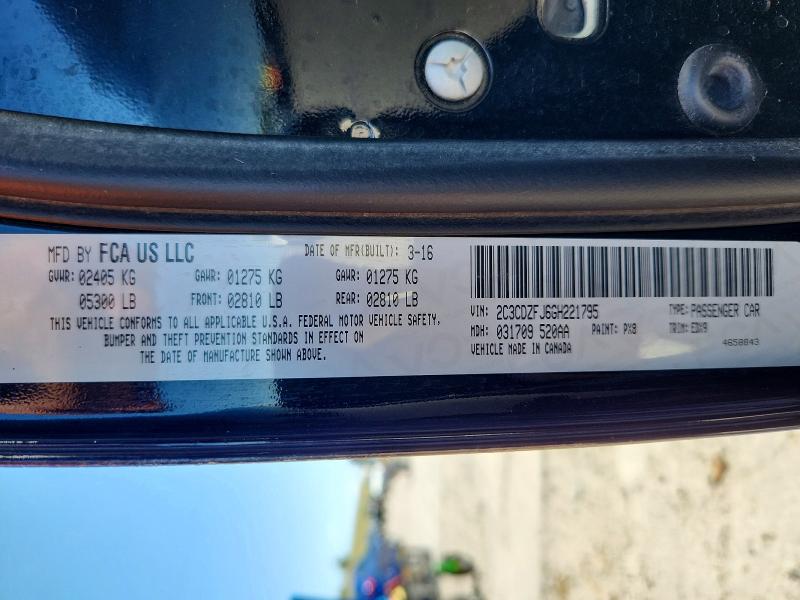 Продажа на аукционе авто 2016 Dodge Challenger, vin: 2C3CDZFJ6GH221795, номер лота: 56807206