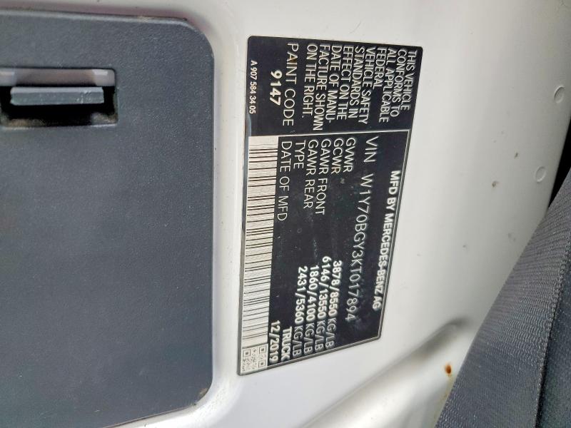 Продаж на аукціоні авто 2019 Mercedes-benz Sprinter, vin: W1Y70BGY3KT017894, номер лоту: 56268376