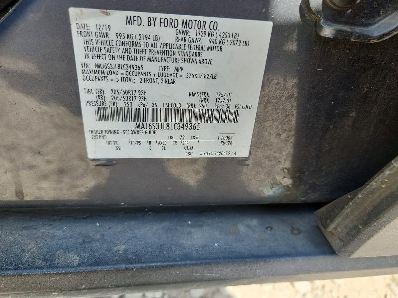 Продаж на аукціоні авто 2020 Ford Ecosport, vin: MAJ6S3JL8LC349365, номер лоту: 57078626