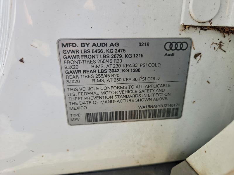 Продажа на аукционе авто 2018 Audi Q5, vin: WA1BNAFY8J2145171, номер лота: 58513396